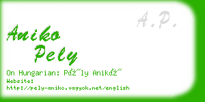 aniko pely business card